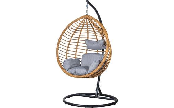 Columpio Jardin Colgante Rattan Sintetico Acero Negro Althaus