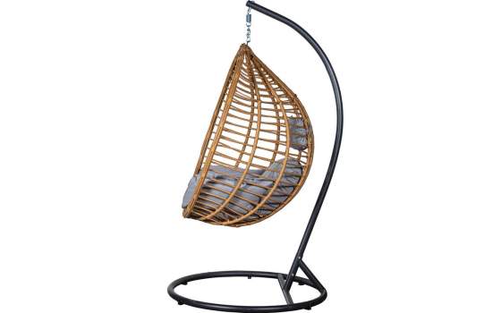 Columpio Jardin Colgante Rattan Sintetico Acero Negro Althaus