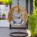 Columpio Jardin Colgante Rattan Sintetico Acero Negro Althaus