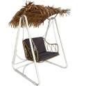 Columpio Jardin Rustico Acero Blanco y Ratan Sintetico - Apsey