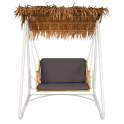 Columpio Jardin Rustico Acero Blanco y Ratan Sintetico - Apsey