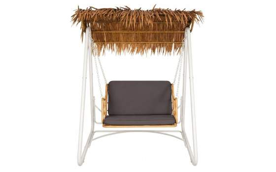 Columpio Jardin Rustico Acero Blanco y Ratan Sintetico - Apsey