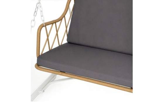 Columpio Jardin Rustico Acero Blanco y Ratan Sintetico - Apsey