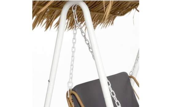Columpio Jardin Rustico Acero Blanco y Ratan Sintetico - Apsey