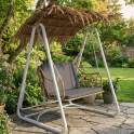 Columpio Jardin Rustico Acero Blanco y Ratan Sintetico - Apsey