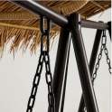 Columpio Jardin Rustico Acero Negro y Ratan Sintetico - Apsey