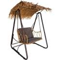 Columpio Jardin Rustico Acero Negro y Ratan Sintetico - Apsey