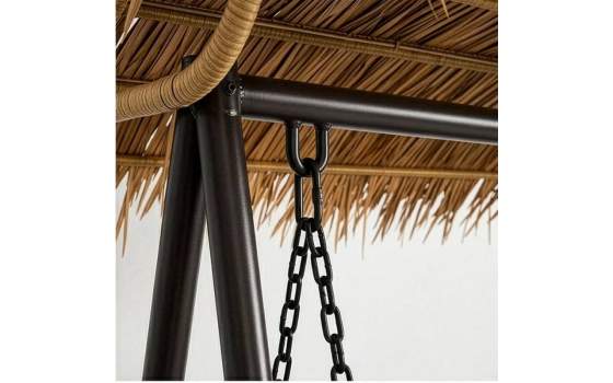 Columpio Jardin Rustico Acero Negro y Ratan Sintetico - Apsey