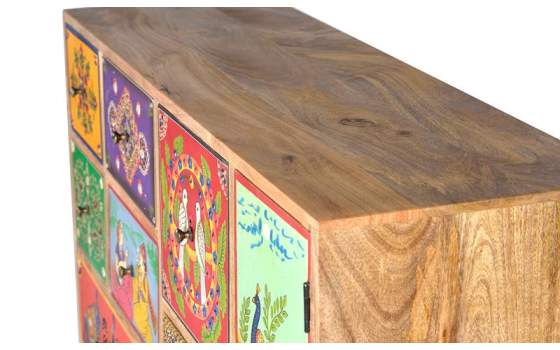 Comoda 12 Cajones Pintada a Mano Motivos Orientales Boho