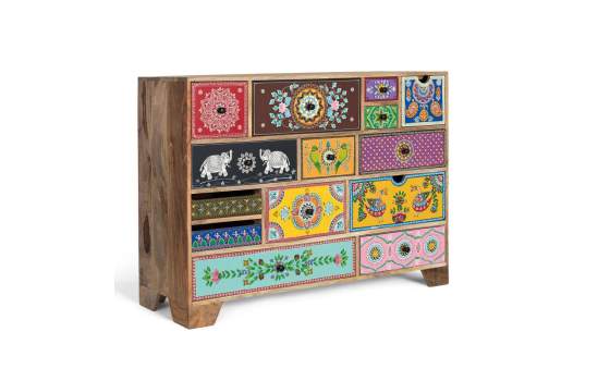 Comoda  14 Cajones Decorados Motivos Orientales Alverit