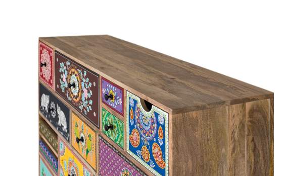 Comoda  14 Cajones Decorados Motivos Orientales Alverit
