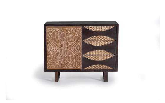 Comoda 3 Cajones 1 Puerta Estilo Contemporaneo Serie Subaya