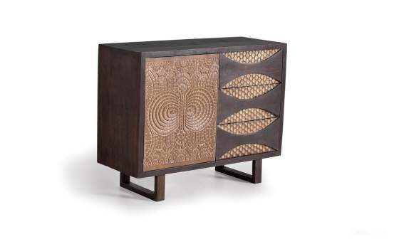Comoda 3 Cajones 1 Puerta Estilo Contemporaneo Serie Subaya