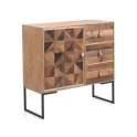 Comoda 3 Cajones 1 Puerta Frontal Tablas Recicladas Aerts