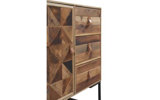 Comoda 3 Cajones 1 Puerta Frontal Tablas Recicladas Aerts