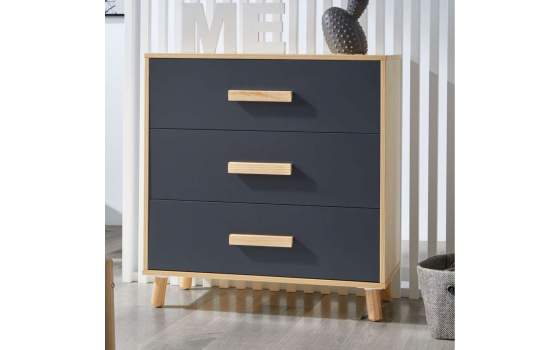 Comoda  3 Cajones 2 Acabados Oslo Serie Arredas