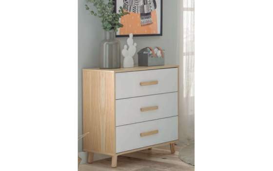 Comoda  3 Cajones 2 Acabados Oslo Serie Arredas