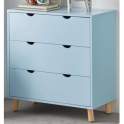 Comoda 3 Cajones Colores Rosa, Azul y Blanca Serie Arredas