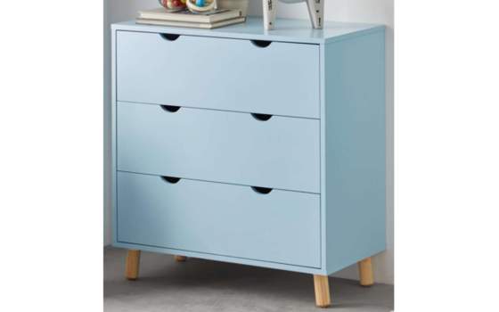 Comoda 3 Cajones Colores Rosa, Azul y Blanca Serie Arredas
