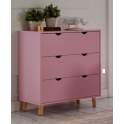 Comoda 3 Cajones Colores Rosa, Azul y Blanca Serie Arredas