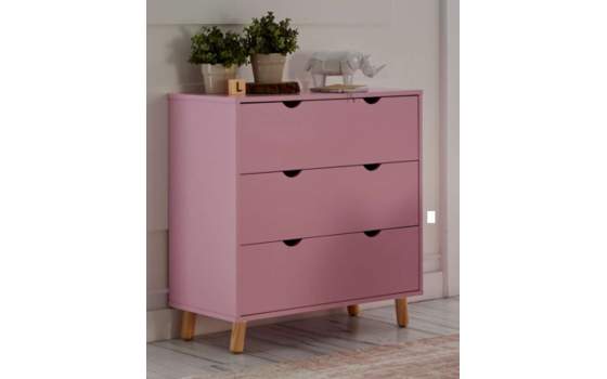 Comoda 3 Cajones Colores Rosa, Azul y Blanca Serie Arredas
