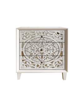 Comoda 3 Cajones Decorados Mandala Espejo Serie Arechar