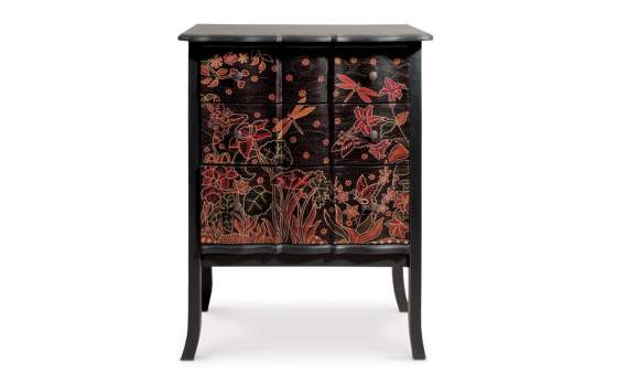 Comoda 3 Cajones Decorados Orientales Serie Batic