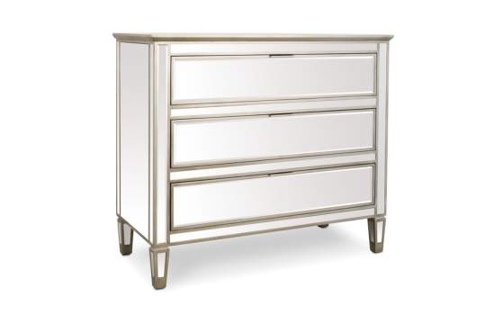 Comoda 3 Cajones Espejos Clasica Serie Hollywoodi