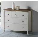 Comoda 3 Cajones Madera Bicolor Serie Dormitorio Praga