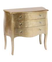 Comoda 3 Cajones Oro Champagne Estilo Clásico Serie Actats