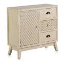 Comoda 3 Cajones y Puerta Decape Blanco Retro Carvedwhi