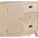 Comoda 3 Cajones y Puerta Decape Blanco Retro Carvedwhi