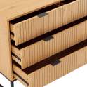 Comoda 4 Cajones Madera Natural Acanalada Serie Anube