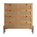 Comoda 4 Cajones Rejilla ratan Contemporaneo Serie Azetel