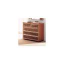 Comoda 5 Cajones Abaca Natural y Madera Serie Argin
