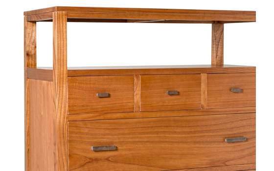 Comoda 5 Cajones y Estante Estilo Industrial Serie Madhu