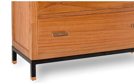 Comoda 5 Cajones y Estante Estilo Industrial Serie Madhu