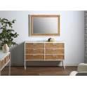 Comoda 6 Cajones Blanca y Rattan Serie Yuma