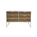 Comoda 6 Cajones Blanca y Rattan Serie Yuma