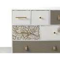 Comoda 6 Cajones Decorados Patas Oro Estilo Actual Gold White