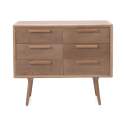 Comoda 6 Cajones Estilo Actual Acabado Natural Serie Asret