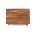 Comoda 6 Cajones Madera Acacia Ondulada Serie Alicock