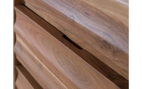 Comoda 6 Cajones Madera Acacia Ondulada Serie Alicock