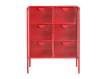 Comoda 6 Cajones Metalicos Rojos Estilo Industrial Serie Arvert