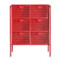 Comoda 6 Cajones Metalicos Rojos Estilo Industrial Serie Arvert