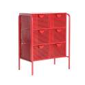 Comoda 6 Cajones Metalicos Rojos Estilo Industrial Serie Arvert