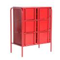 Comoda 6 Cajones Metalicos Rojos Estilo Industrial Serie Arvert