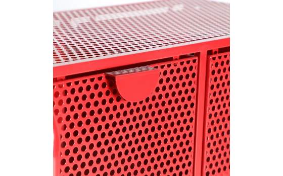 Comoda 6 Cajones Metalicos Rojos Estilo Industrial Serie Arvert