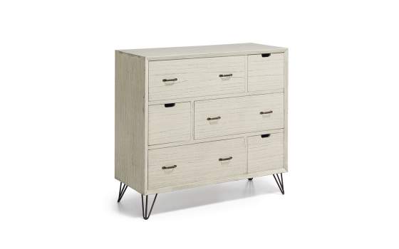 Comoda 6 Cajones Nordica Actual Blanco Hueso Serie Muria