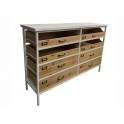 Comoda 8 Cajones Madera Metal Blanco Serie Amacao